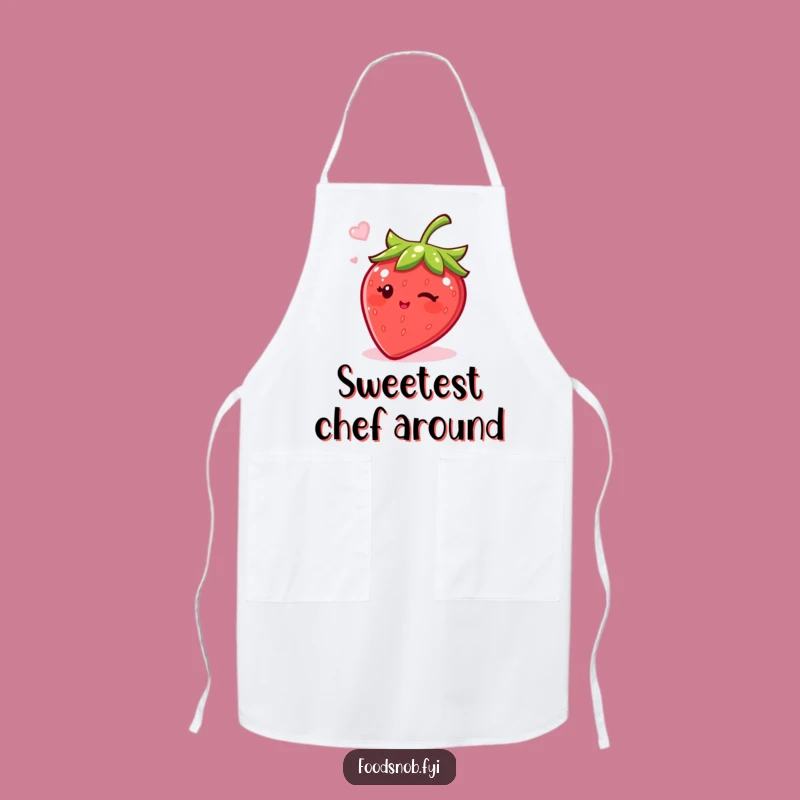 Funny Bubbly Strawberry Apron: Cook with Charm and a Sweet Wink