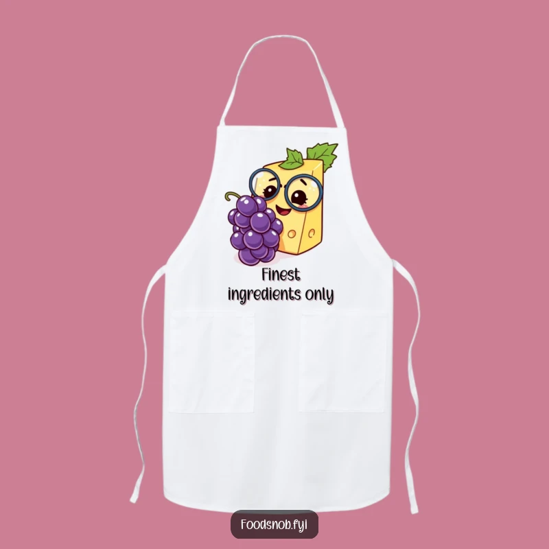Funny Cheese Monocle Grape Apron - Chef's Delightful & Humorous Kitchen Wear