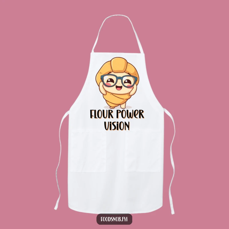 Funny Croissant Apron: Whimsical Spectacle Pastry Chef for Kitchen Humor and Style