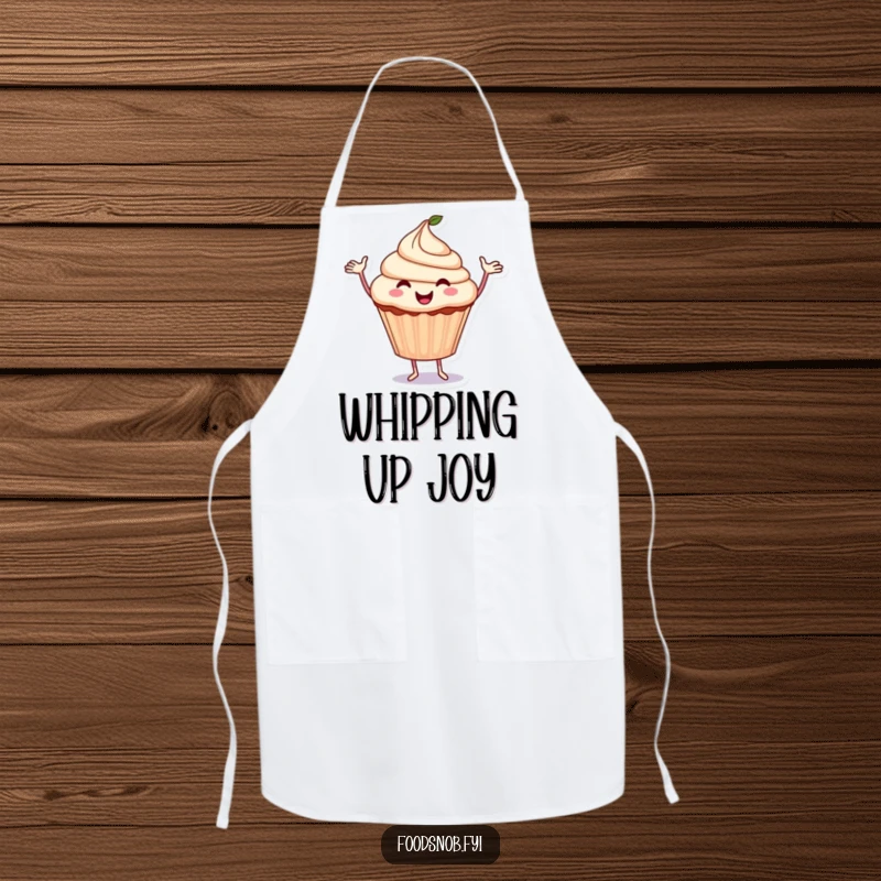 Funny Cupcake Apron: A smiling cupcake dances with arms, ready to bring joy to any kitchen task.