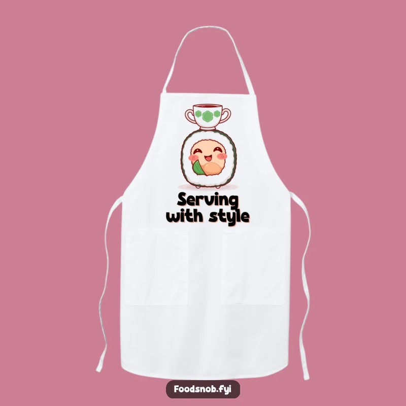 Funny Sushi Tea Apron: Cook with Calm & Cute Flair!