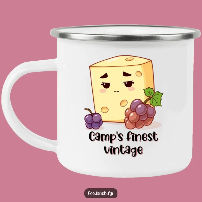 Funny Stern Cheese Camping Mug: Rugged Gourmet Humor & Gift