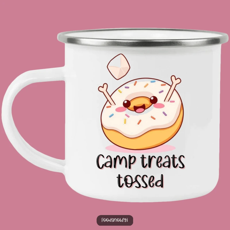 Funny Donut Sugar Toss Camping Mug: Enjoy Sweet Moments with Rugged Sprinkled Humor