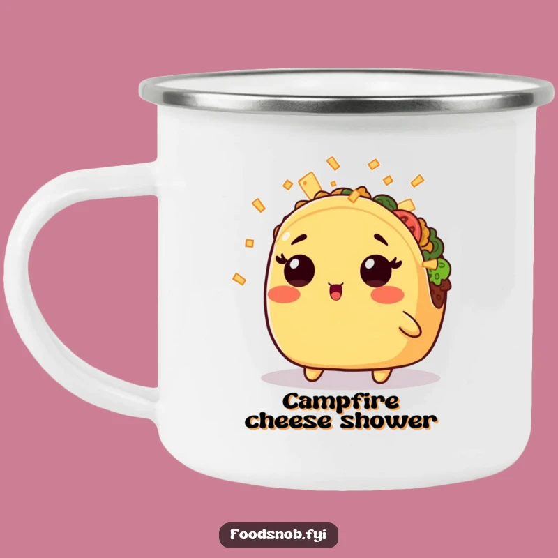 Funny Kawaii Taco Cheese Shower Camping Mug - Adventure Fuelled by Laughs!