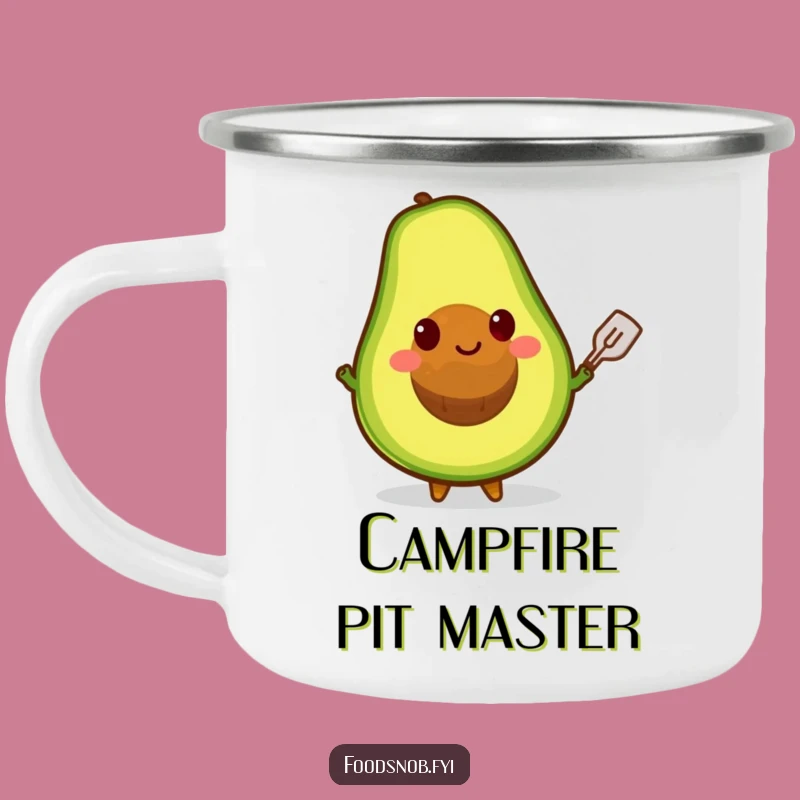 Funny Avocado Pit Spatula Camping Mug - Guac Lover's Adventure Gear!