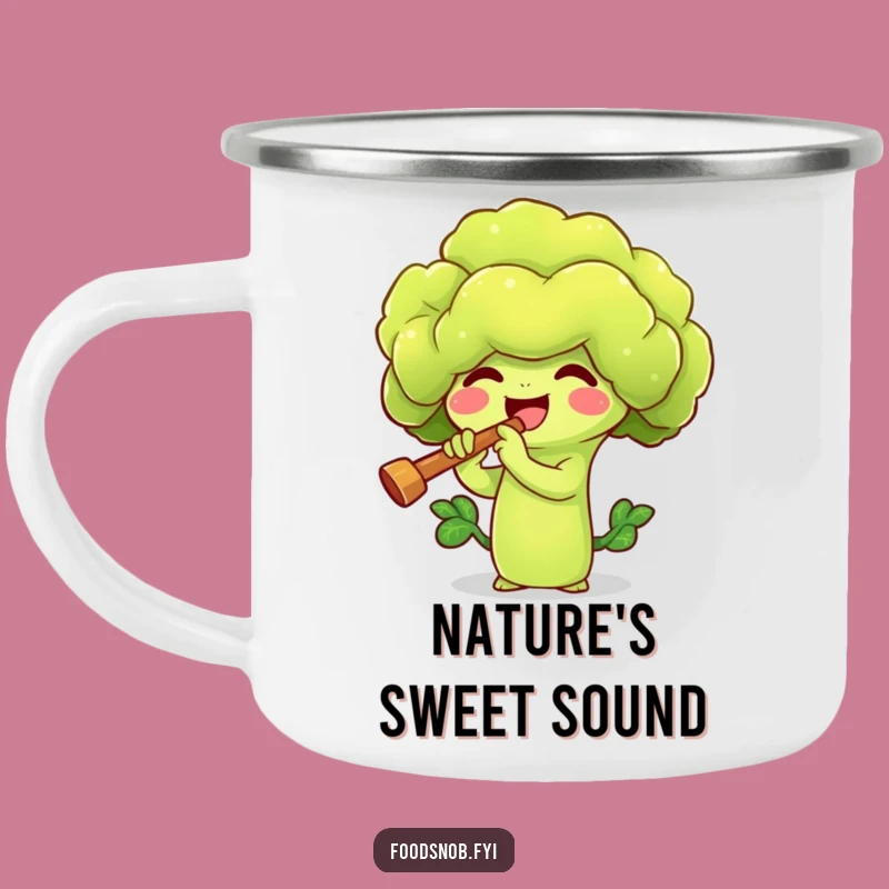 Durable Funny Broccoli Flute Camping Mug - Veggie Tunes for Outdoors