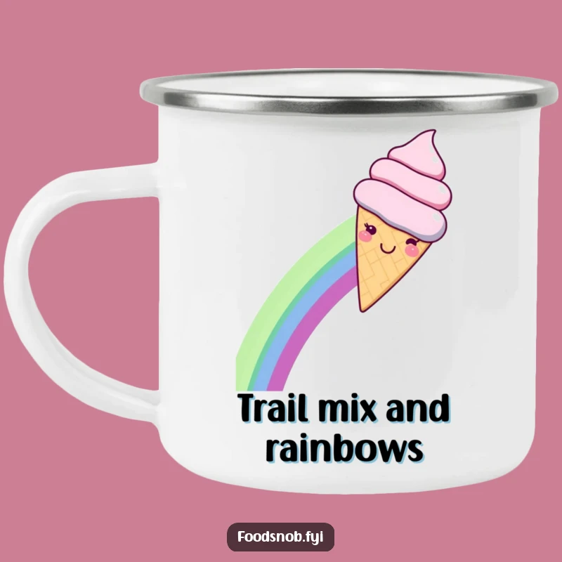 Funny Kawaii Ice Cream Rainbow Slide Camping Mug - Sweet Adventures Start Here!