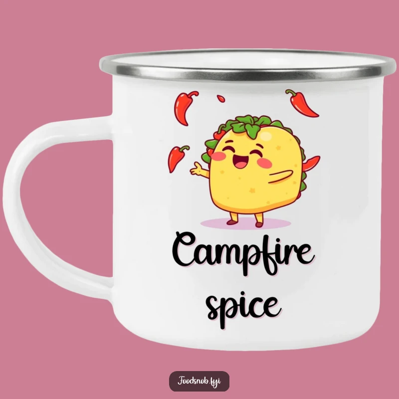 Funny Taco Juggling Peppers Camping Mug: Enjoy Hot Drinks on This Hilarious Adventure!