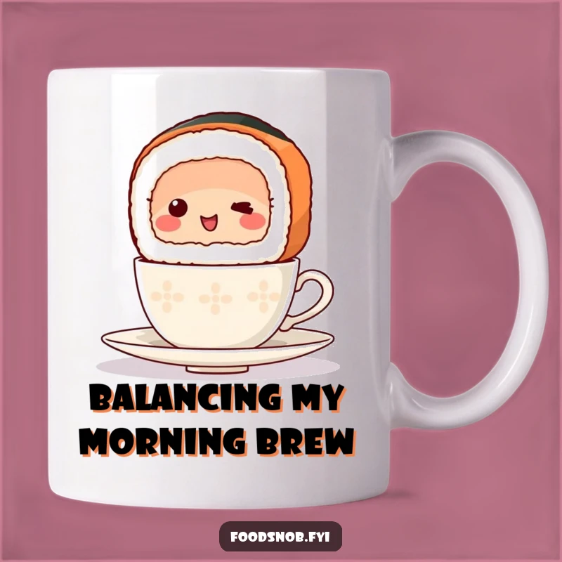 Funny Mug: Sushi Balancing Teacup Gift for Foodies