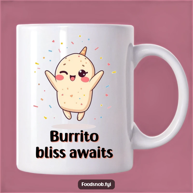 Funny Kawaii Burrito Mug - Leap into Fun with Every Sip!