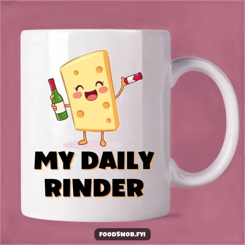 Funny Cheese and Wine Mug: A Gleeful Slice Character Gift for Drink Lovers