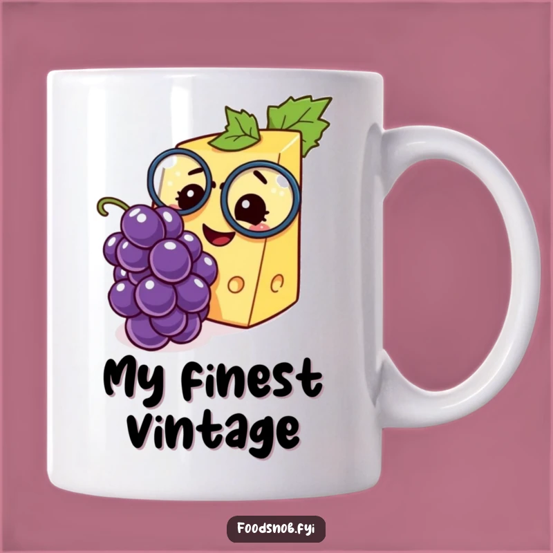 Funny Cheese Monocle Grape Lover Mug - A Delightful Gift for Cheese Aficionados