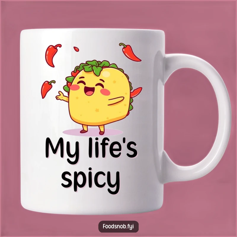 Funny Taco Character Juggling Peppers Mug: The Perfect Hilarious Gift for Foodies!
