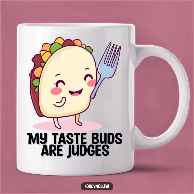 Funny Taco Critiquing Fork Mug: Hilarious Foodie Gift for Taco Lovers
