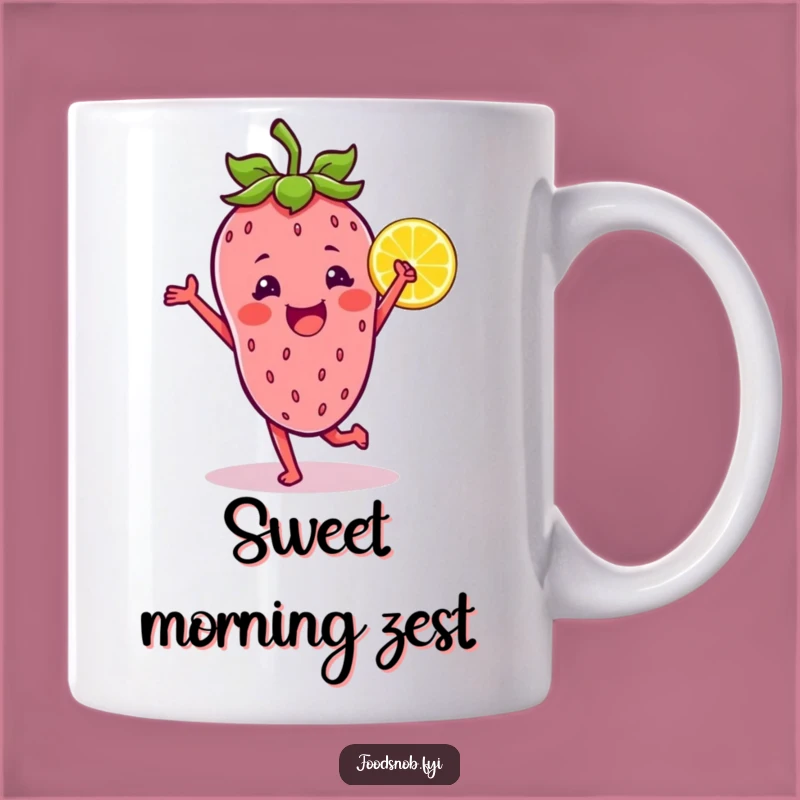 Funny Strawberry Lemon Dance Mug: A Zesty, Joyful Gift!