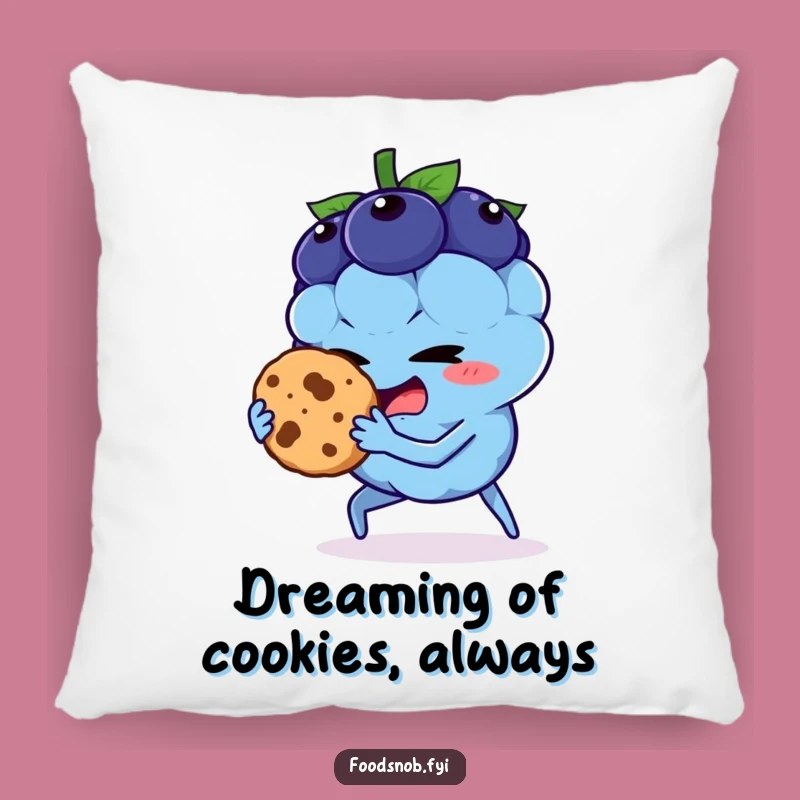 Funny Blueberry Cookie Heist Pillow: Cuddle Up with Laughter!