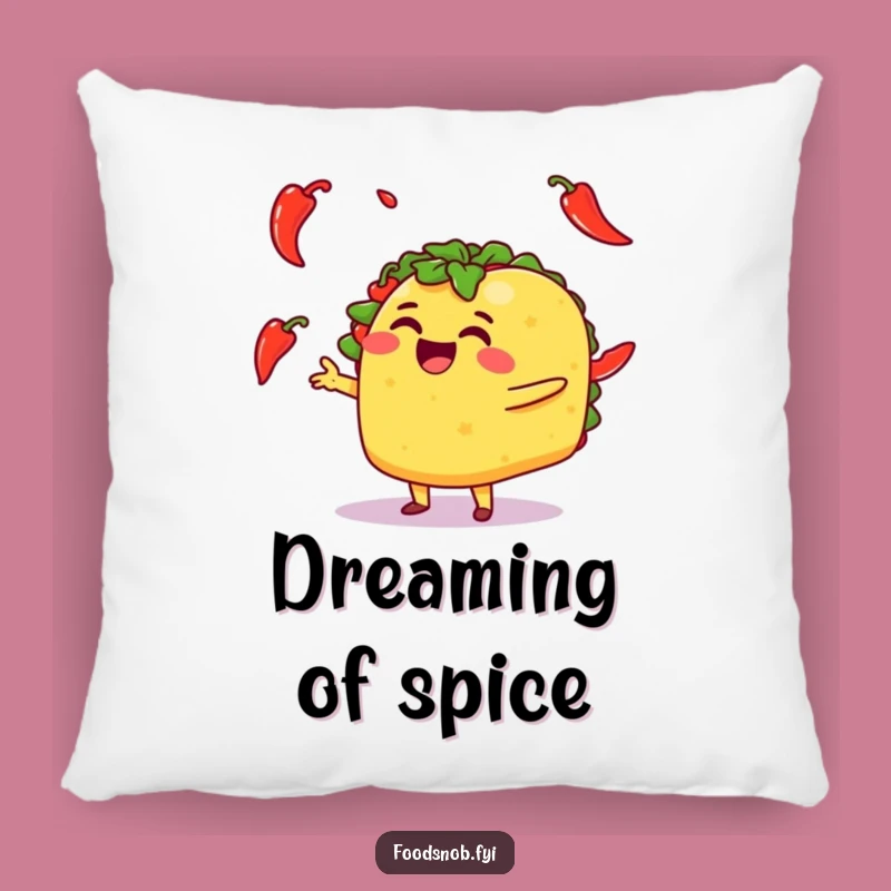 Funny Taco Juggling Peppers Pillow: Snuggle Up with This Hilarious Comforting Decor!