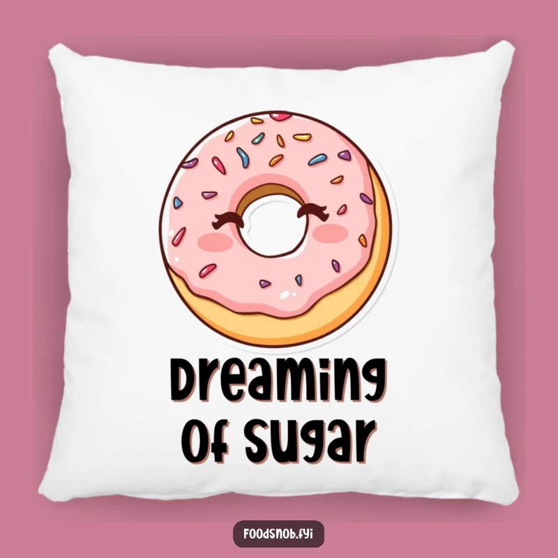 Comfy Funny Winking Donut Sprinkles Pillow: Add Sweetness Home