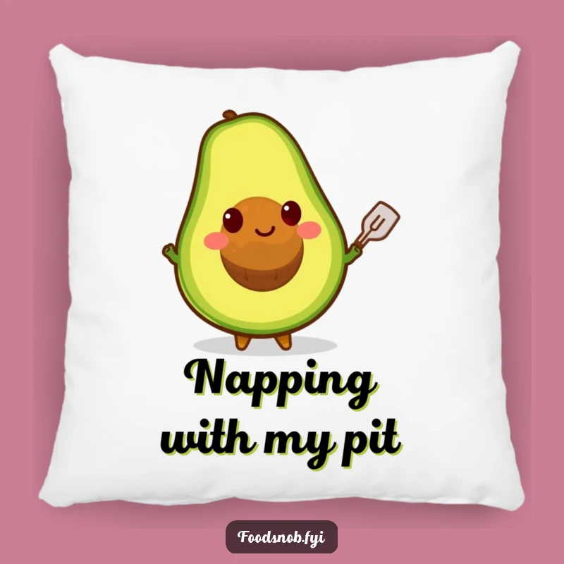 Funny Avocado Pit Spatula Pillow - Comfy & Quirky Home Accent