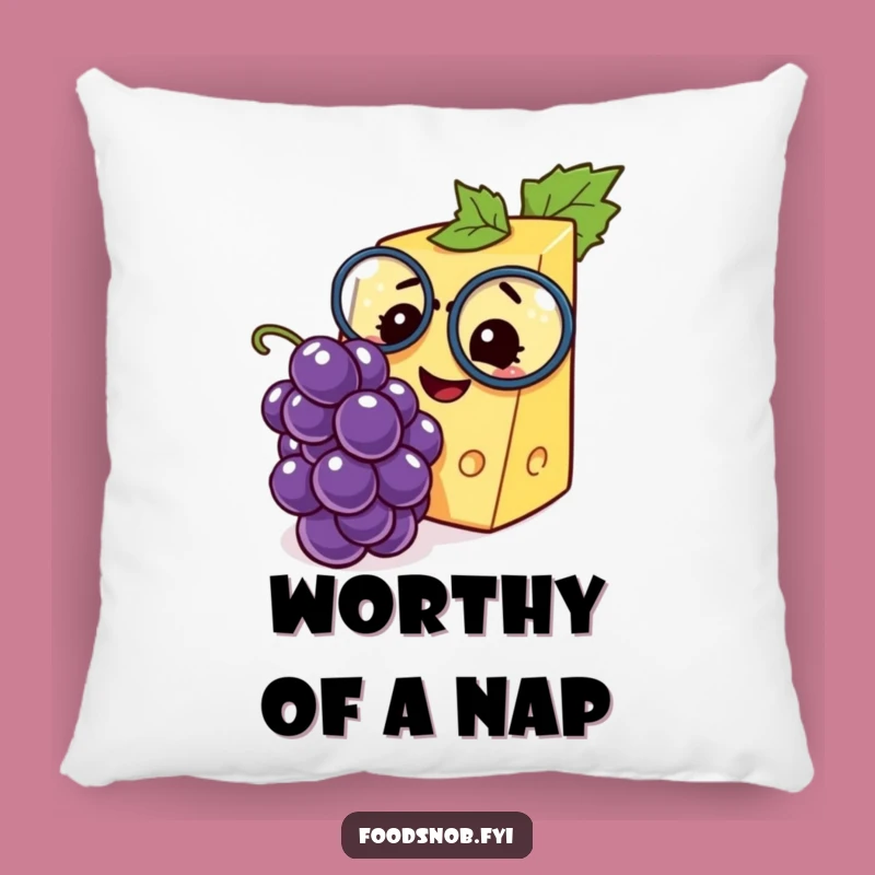 Funny Cheese Monocle Grape Pillow - Cozy & Comical Accent for Your Sofa