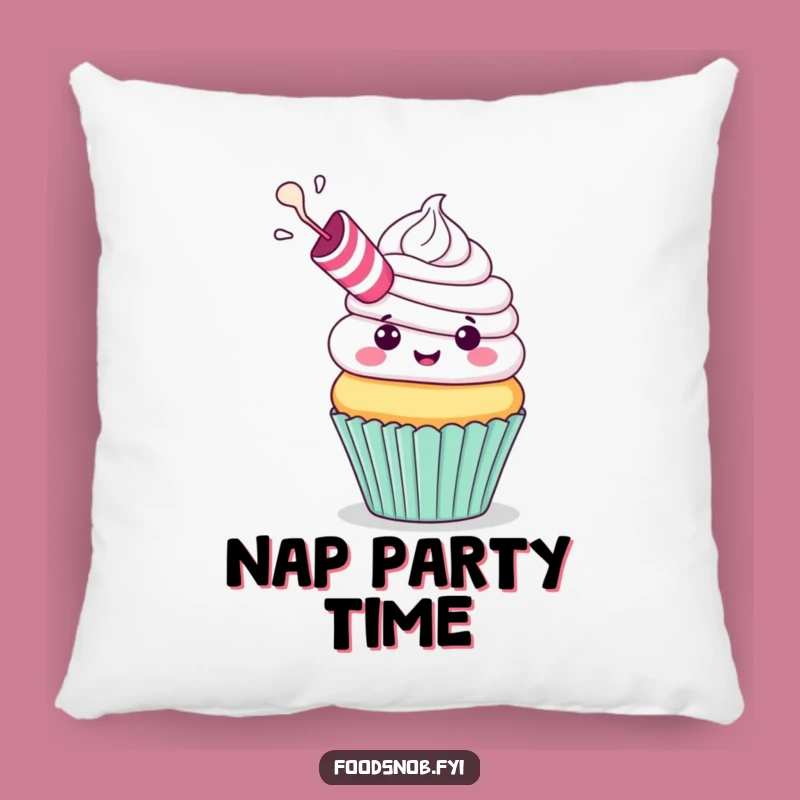 Funny Cupcake Party Pillow: Cuddle Up with Festive Comfort and Humorous Frosting