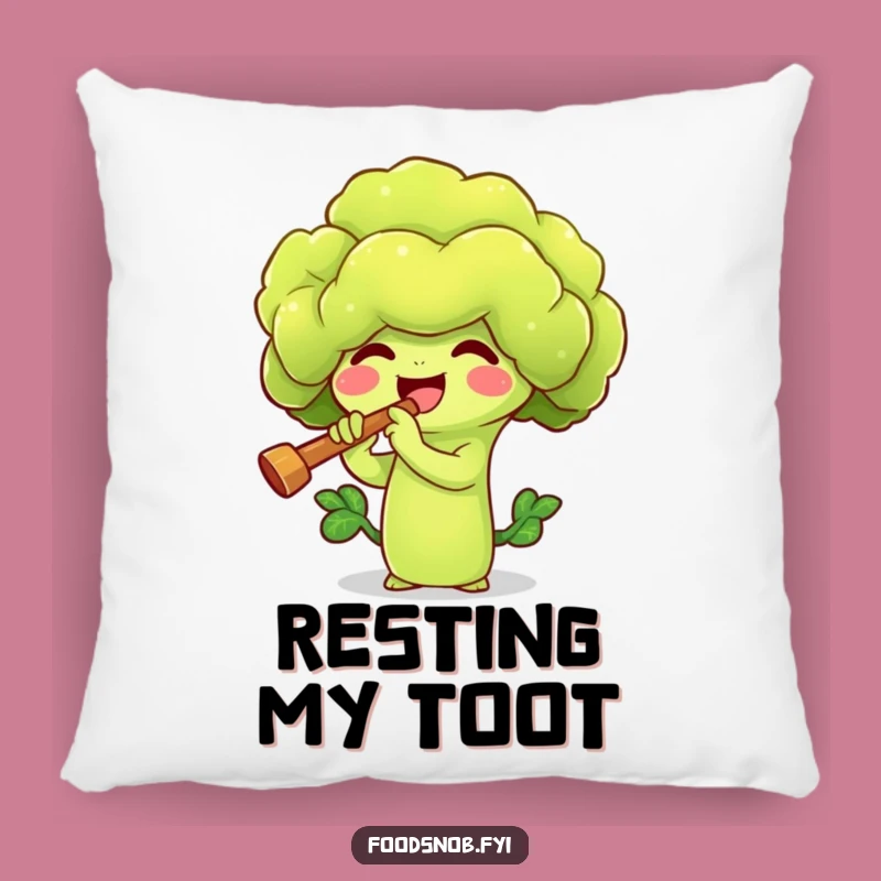 Cozy Funny Broccoli Flute Pillow - Soft & Cheerful Veggie Comfort