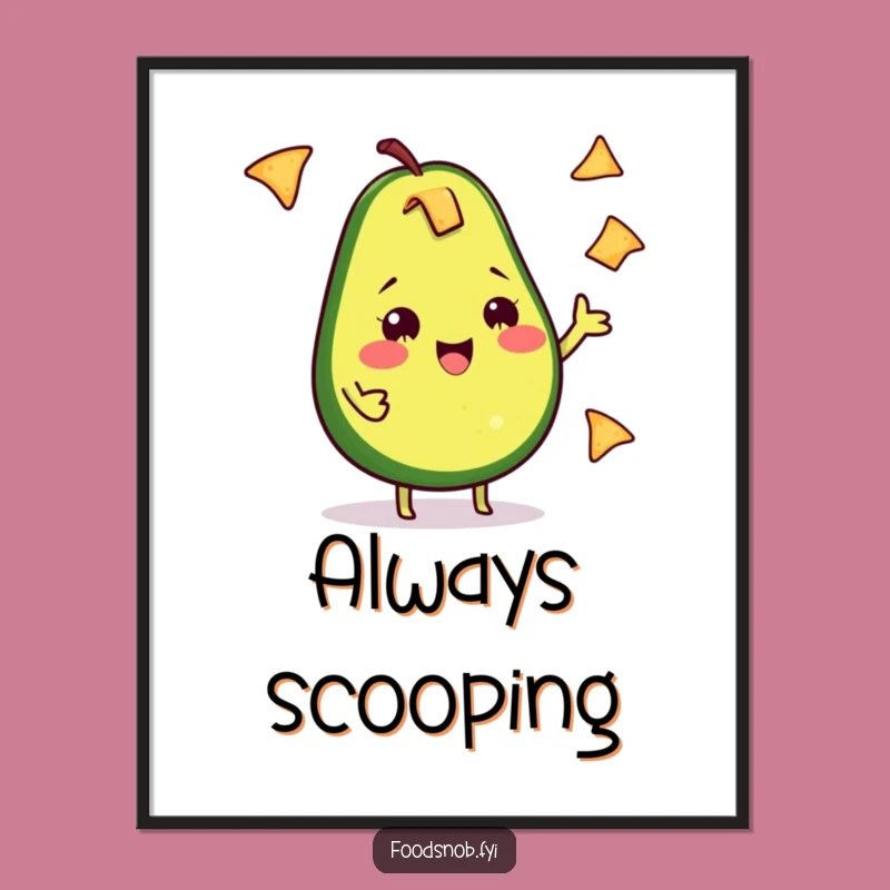 Funny Avocado Juggling Digital Art: Happy Guac Print - Instant Gift