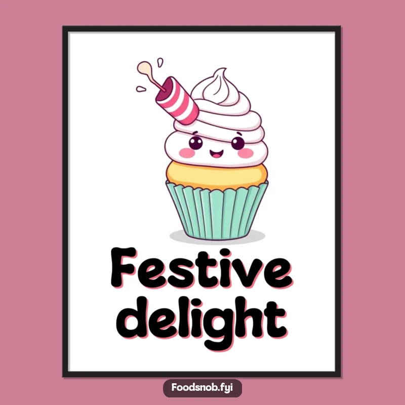 Funny Cupcake Party Digital Art: Instantly Capture Festive Cheer and Humorous Frosting