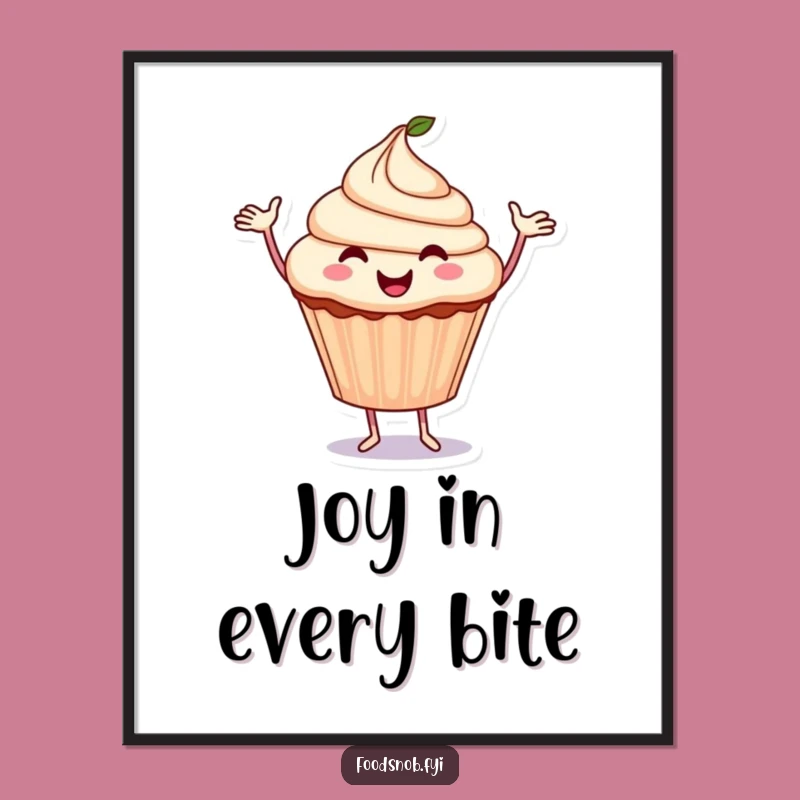 Funny Cupcake Dance Digital Art: Joyful Treat Print - Instant Gift