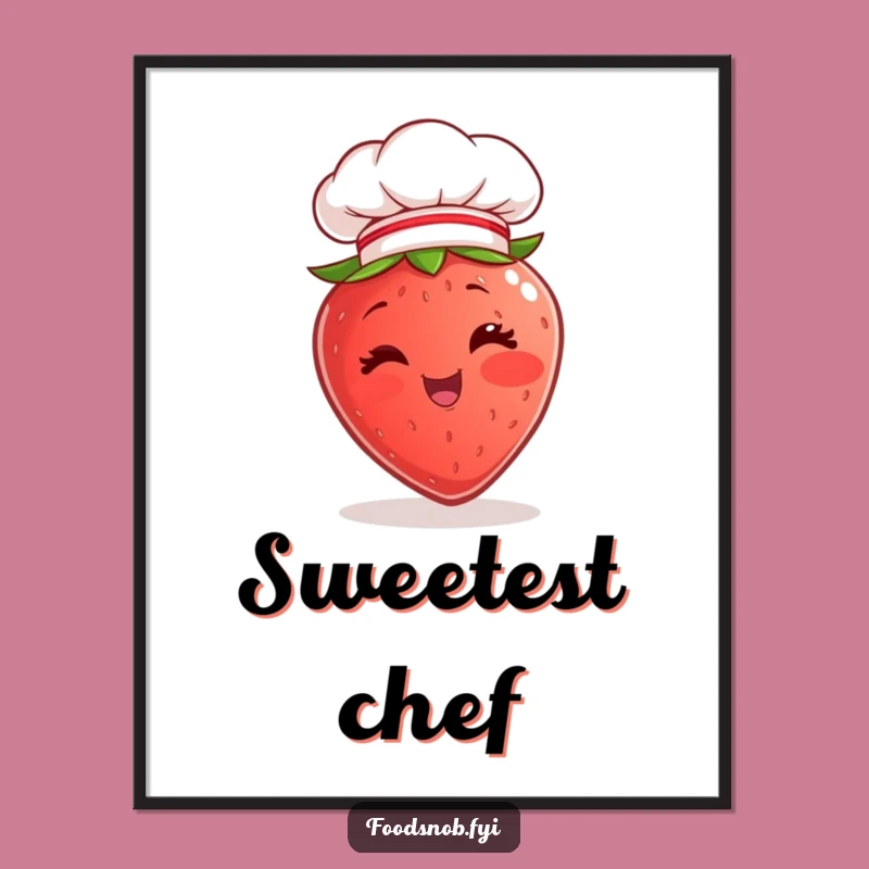 Funny Digital Art: Chef Strawberry Wink for Instant Charm