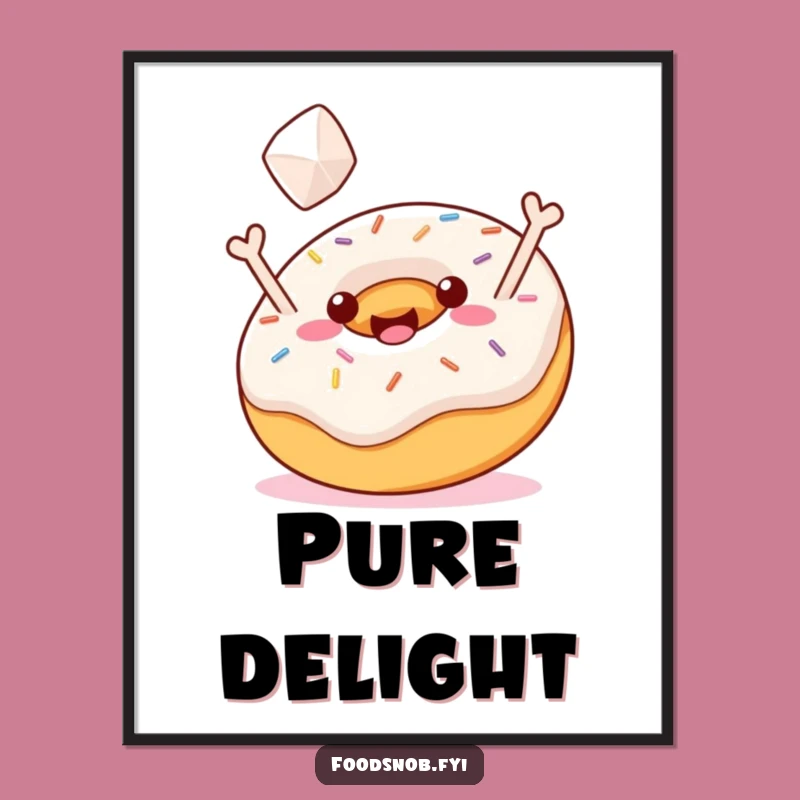 Funny Donut Sugar Toss Digital Art: Instantly Capture Sweet Joy and Humorous Sprinkles