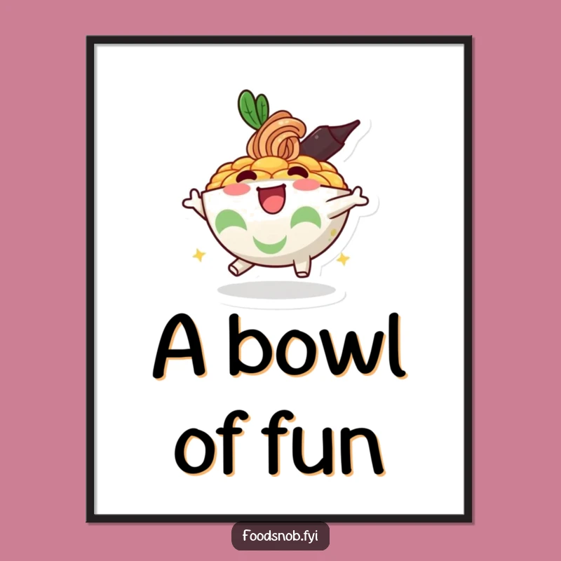 Funny Ramen Bowl Digital Art - Instant Cheerful Decor, Humorous Gift