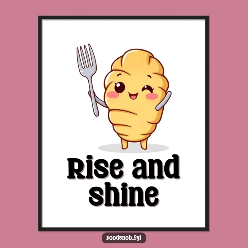 Funny Croissant Chef Digital Art: Printable Pride for Bakers