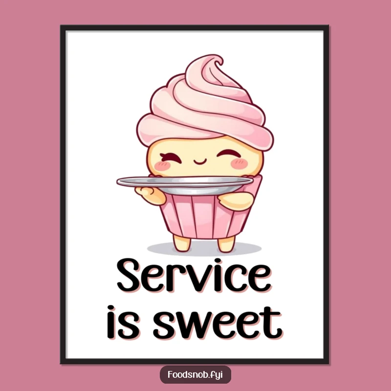 Funny Winking Cupcake Digital Print - Instant Sweetness for Walls
