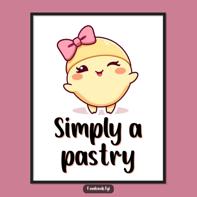Funny Croissant Bow Digital Art: Instant Sophisticated Decor
