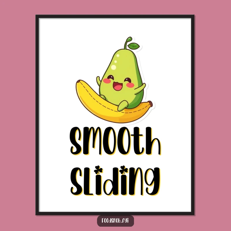 Funny Avocado Banana Peel Digital Art: Instant Whimsical Decor
