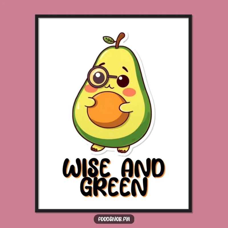 Funny Avocado Monocle Digital Art, Instant Intellectual Charm for Your Space!