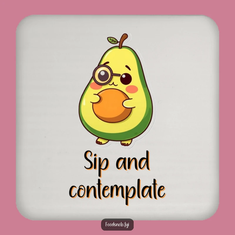 Funny Avocado Monocle Coaster, Protect Your Surfaces with Style!