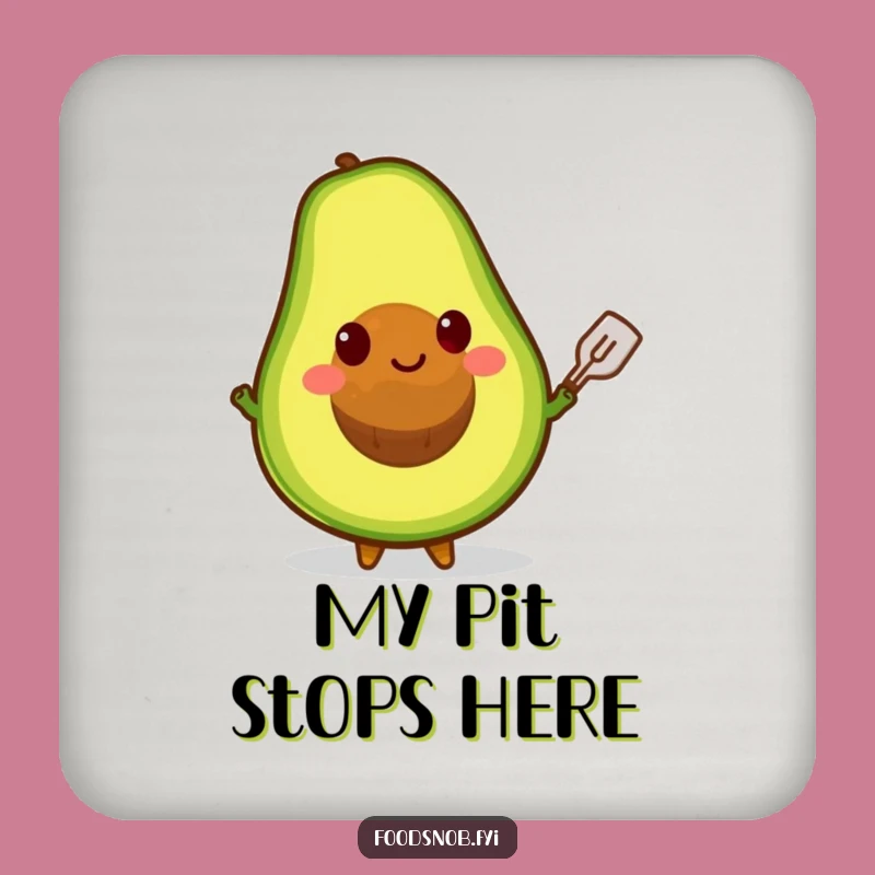 Funny Avocado Pit Spatula Coaster - Protect Surfaces with Guac Humor!