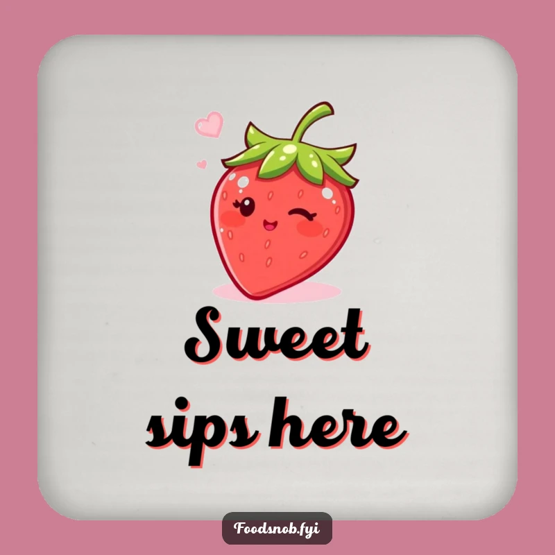 Funny Bubbly Strawberry Drink Coasters: Protect Surfaces with Sweet Style