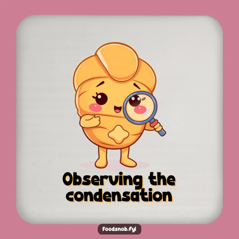 Funny Croissant Detective Drink Coaster - Protect Surfaces with Proof