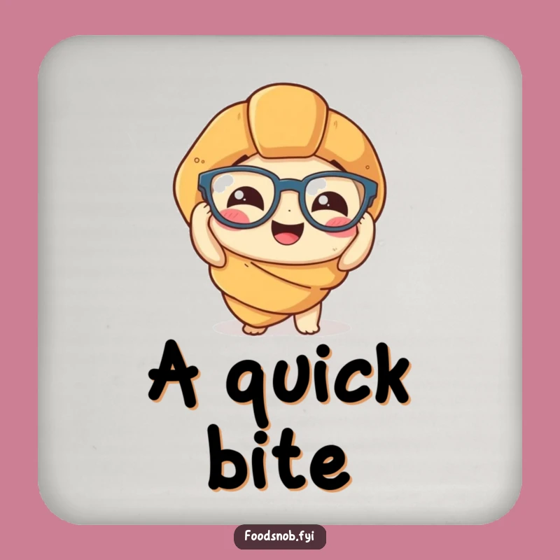 Funny Croissant Drink Coaster: Whimsical Spectacle Pastry Protector for Your Table