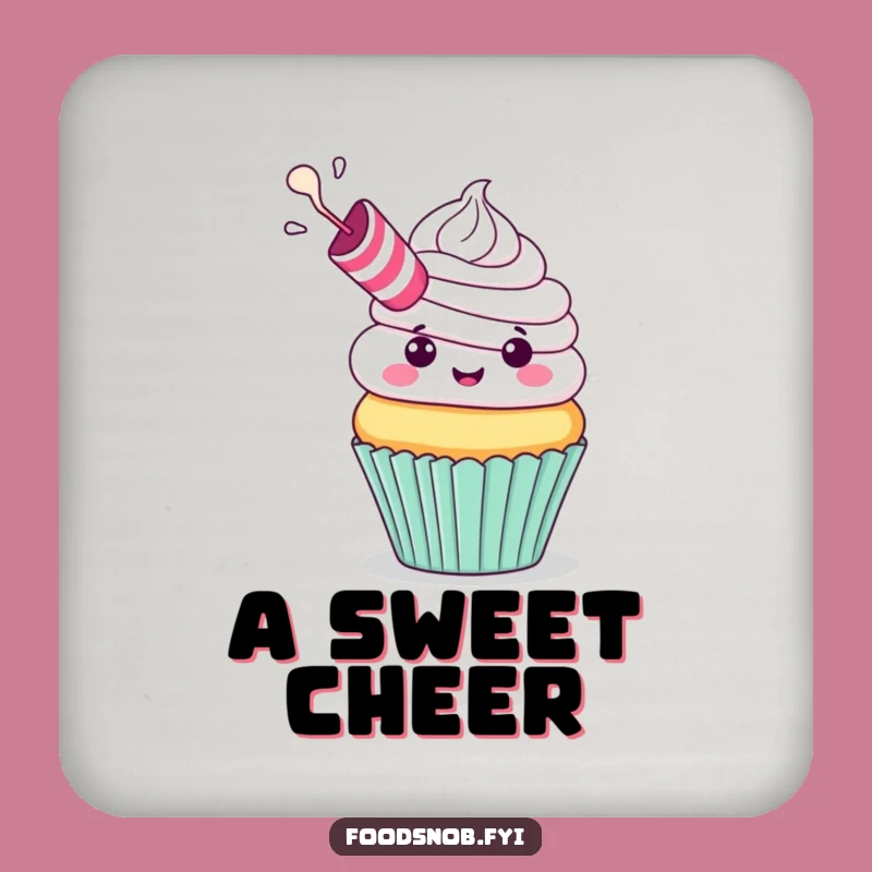 Funny Cupcake Party Coaster Set: Protect Surfaces with Festive Frosting and Humorous Style