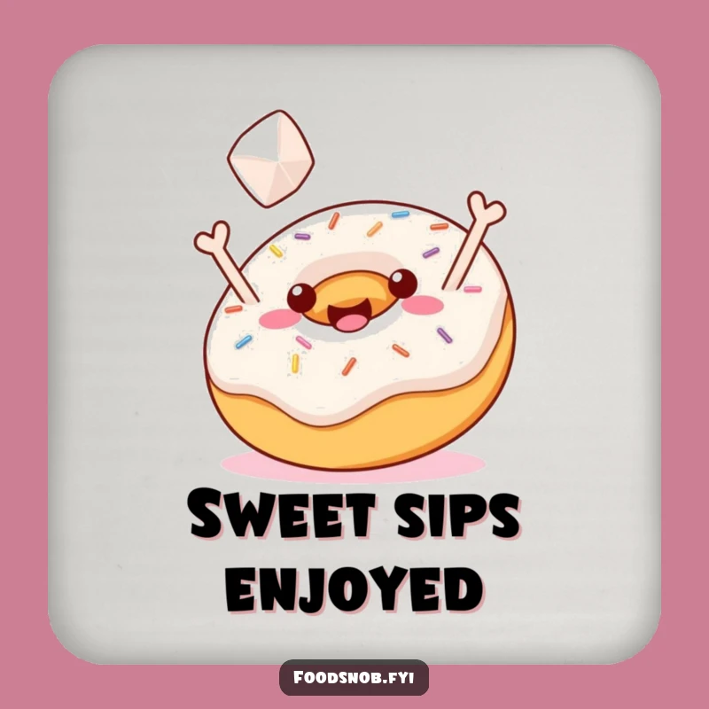 Funny Donut Sugar Toss Coaster Set: Protect Surfaces with Sweetness and Humorous Style