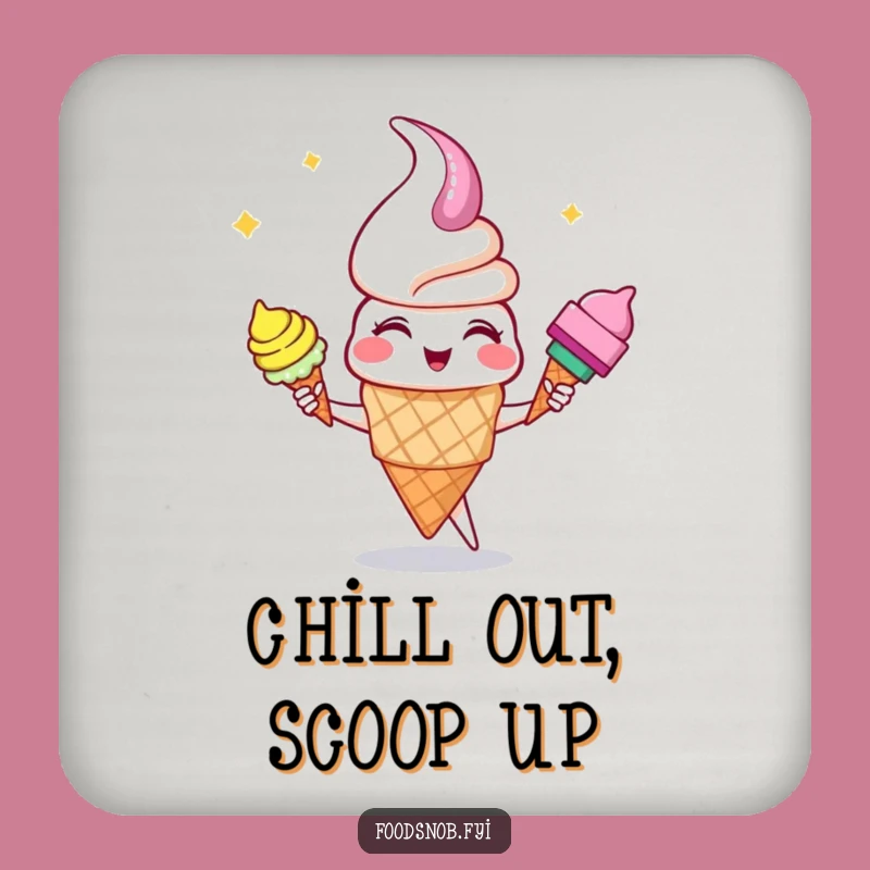 Funny Juggling Ice Cream Coaster: Protect Surfaces with Sweet Fun