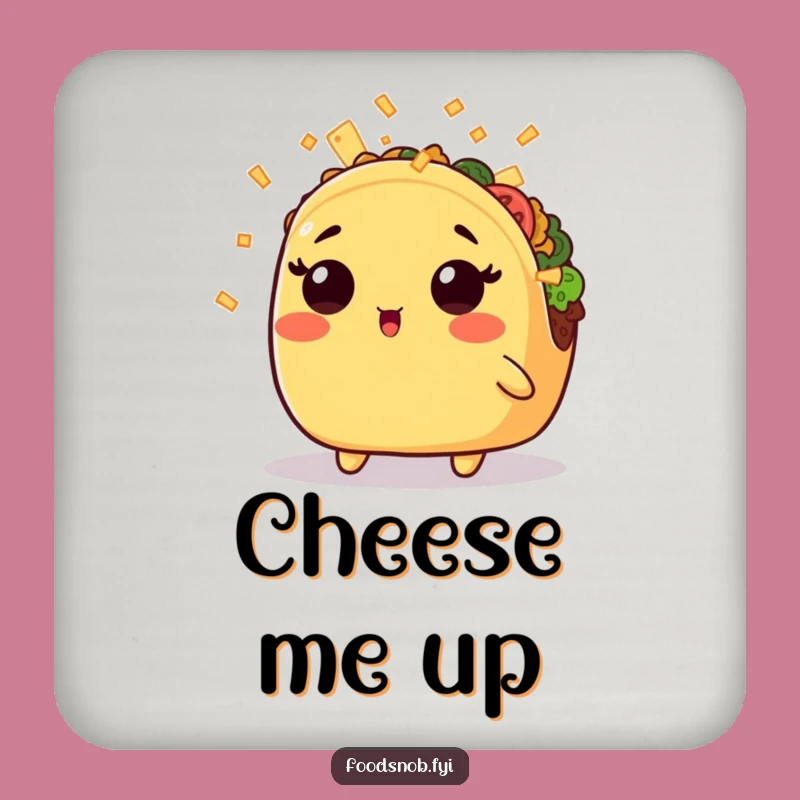 Funny Kawaii Taco Cheese Shower Coaster - Protect Surfaces with Humor!