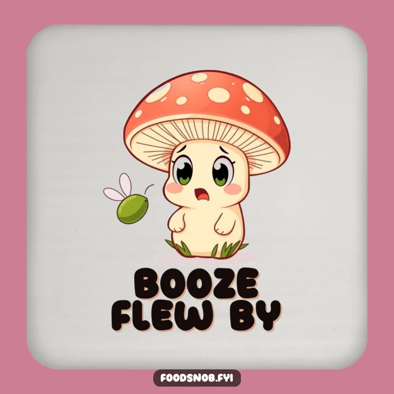 Funny Mushroom Coasters: Olive Fly-By! Protect Surfaces with Hilarious Decor!