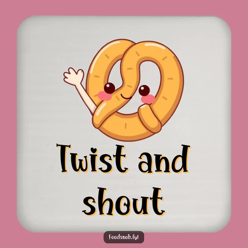 Funny Pretzel Wave Drink Coaster - Cartoon Pretzel Table Protector, Gift