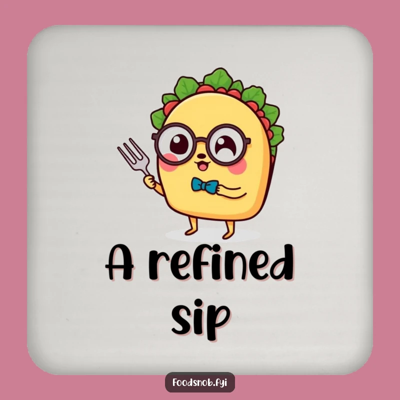 Funny Taco Monocle Coaster Set: Protect Surfaces with a Sophisticated Taco's Humorous Charm