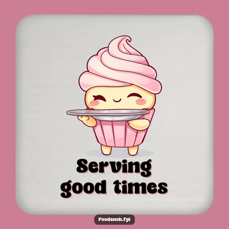 Funny Winking Cupcake Drink Coaster - Protect Surfaces with Sweet Charm